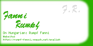 fanni rumpf business card